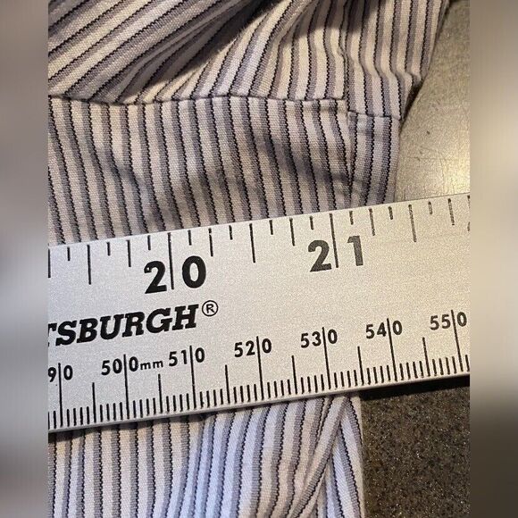 Worthington Blouse Women’s 16 Blue White Stripes Cotton Blend Stretch Preppy - Picture 3 of 6